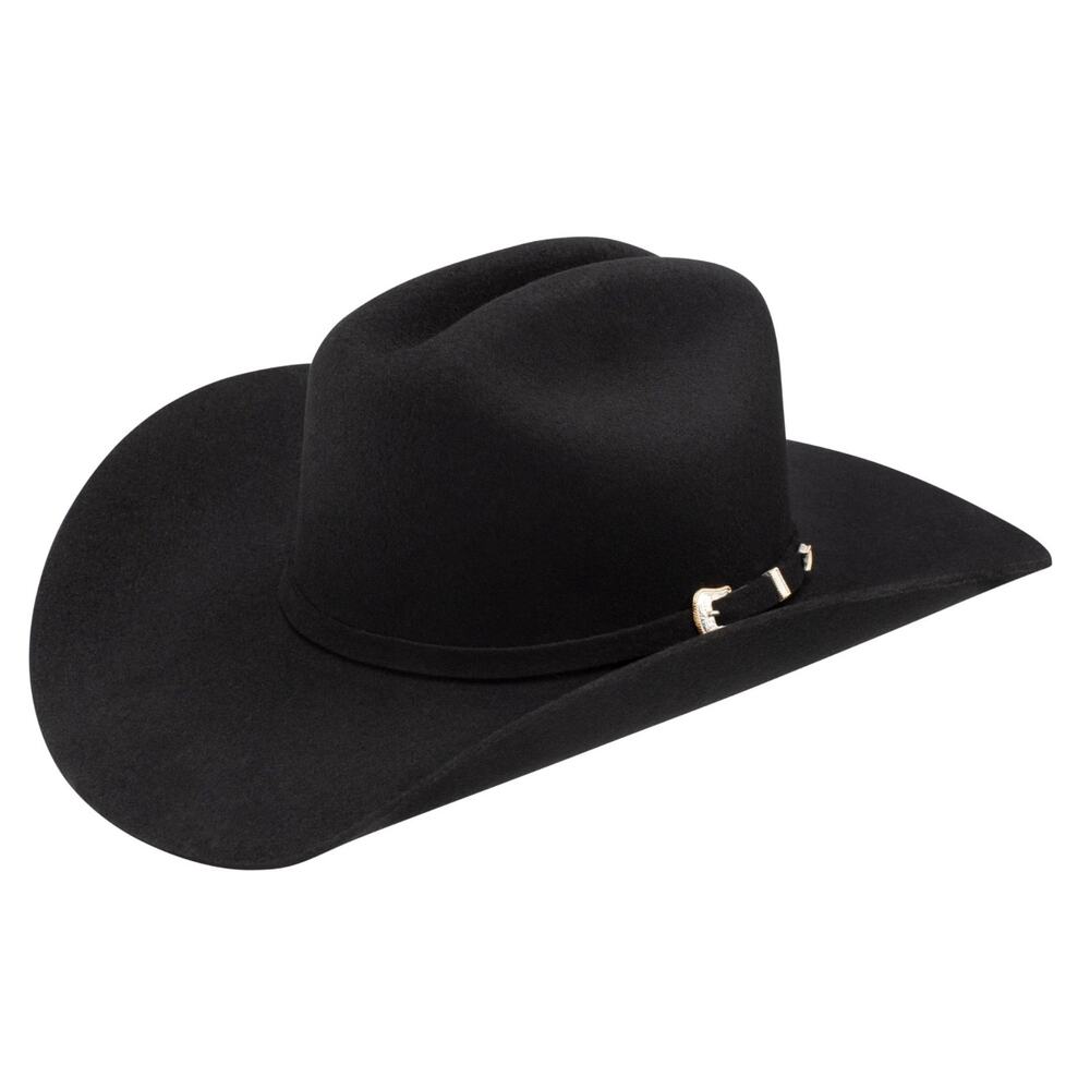 Stetson Stallion 3X Oak Ridge Wool Cowboy Hat Black Size 7 1/2 Western Used
